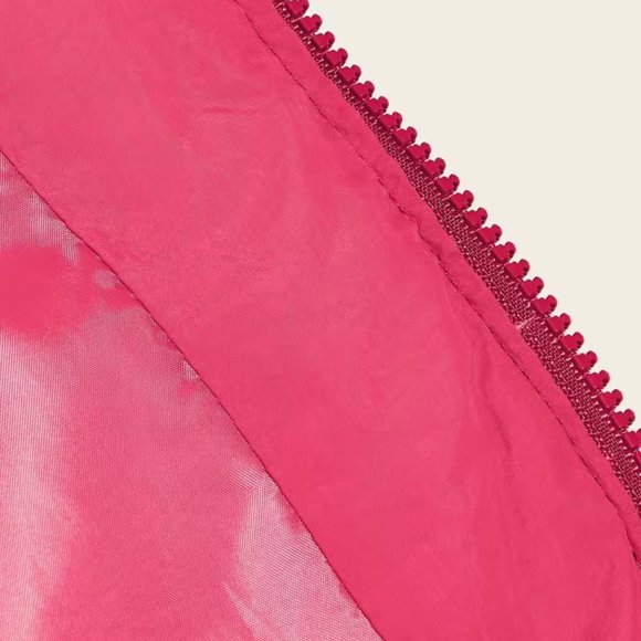 Women Light Vest Large Magenta-Pink Full Zipper Turtleneck Waist Drawstring - Picture 7 of 10